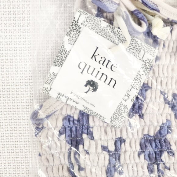 Kate Quinn Purple Dinosaur Organic Smocked Tie Bubble 3-6 Months Summer Romper - Picture 9 of 9